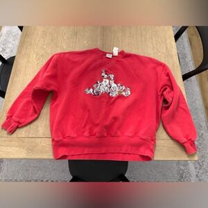 Vintage The Disney Store 101 Dalmatians Red Embroidered Sweatshirt XXL